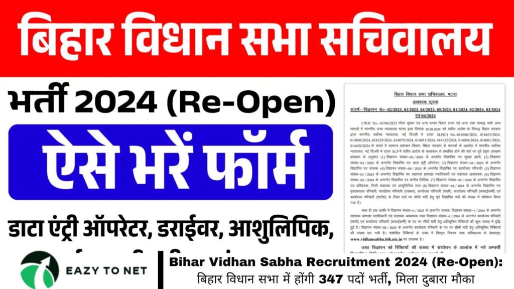 Bihar Vidhan Sabha Recruitment 2024