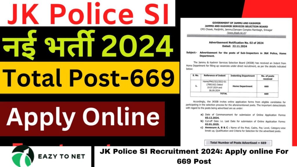 JK Police SI Recruitment 2024