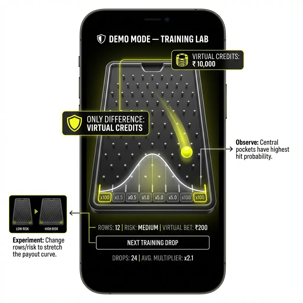Plinko demo mode on Parimatch India - try the game for free