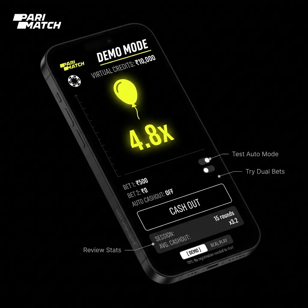 Try the free demo version of the Balloon crash game on Parimatch