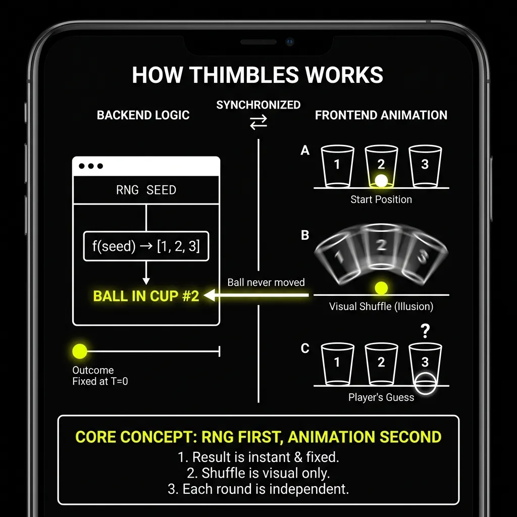 How Thimbles Evoplay works - core concept and game rules on Parimatch