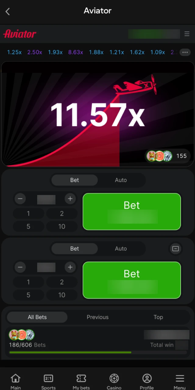 Start the game round and press cash out at the right moment to secure your winnings in Aviator.