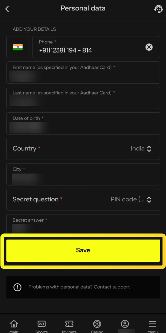 Complete your profile verification to enable smooth gameplay and withdrawals on Parimatch.