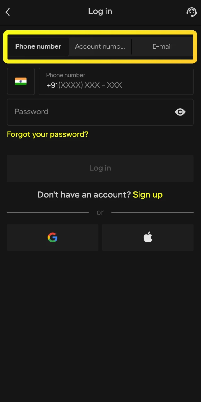Input your registered credentials securely on the Parimatch app login screen.