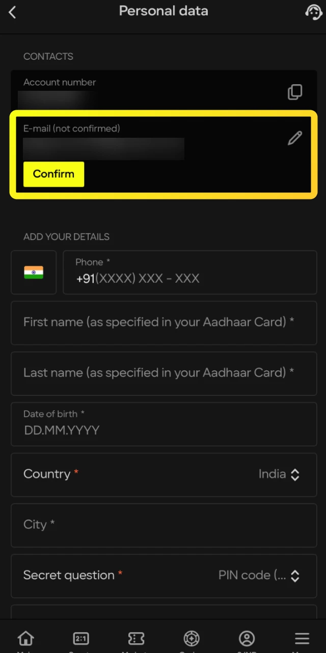 Complete identity verification to unlock full features and withdrawals for Penalty Champion.