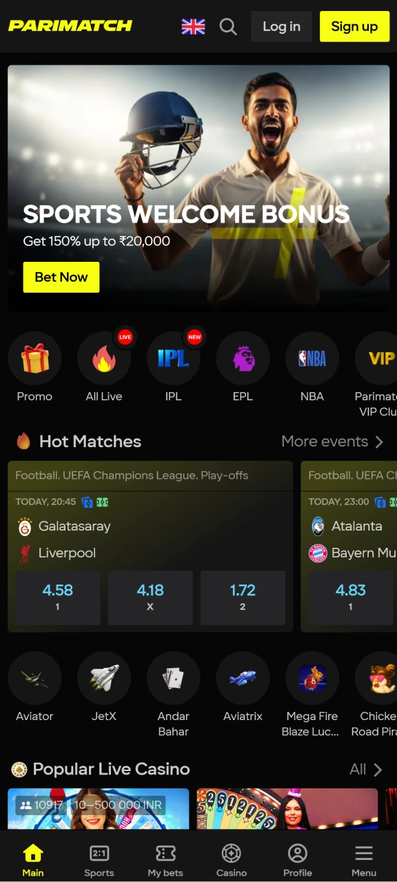 Access the Parimatch website in Safari to begin the iOS installation.