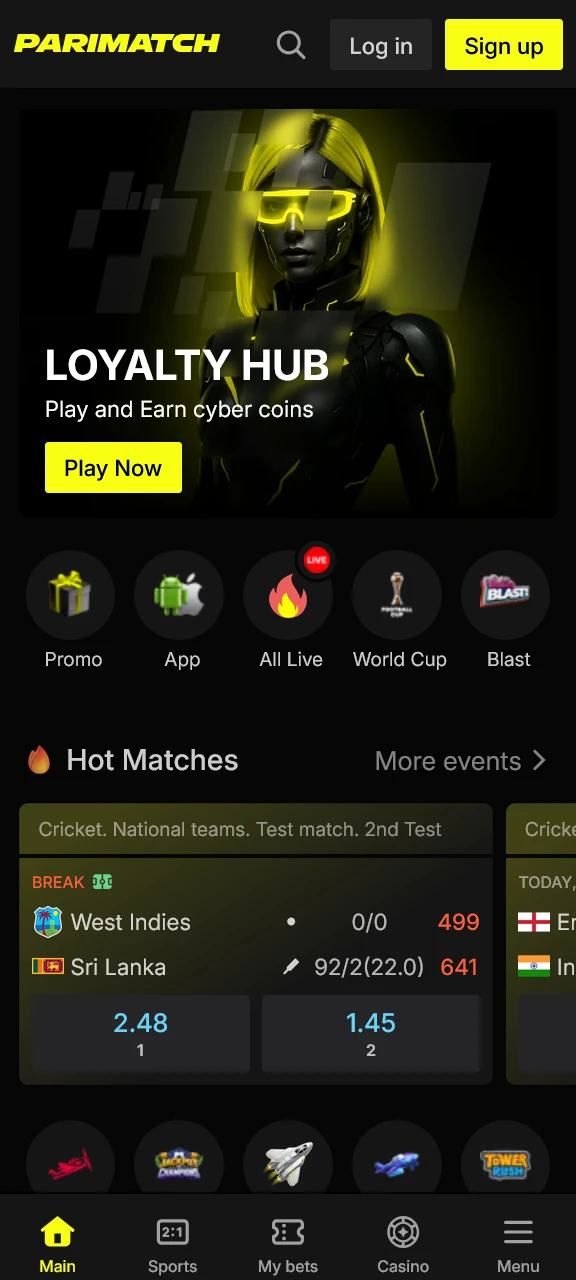Explore the sports betting options on the official Parimatch Android and iPhone app.